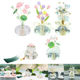 Maxbell Flower Crystal Car Ornament Interior Accessories for Balcony Desk Butterfly