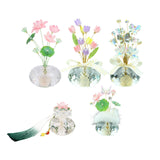 Maxbell Flower Crystal Car Ornament Interior Accessories for Balcony Desk Butterfly