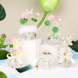 Maxbell Flower Crystal Car Ornament Interior Accessories for Balcony Desk Butterfly