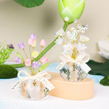Maxbell Flower Crystal Car Ornament Interior Accessories for Balcony Desk Butterfly