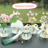 Maxbell Flower Crystal Car Ornament Interior Accessories for Balcony Desk Butterfly