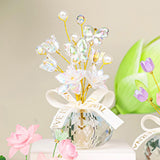 Maxbell Flower Crystal Car Ornament Interior Accessories for Balcony Desk Butterfly