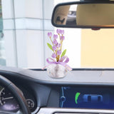 Maxbell Car Dashboard Flower Decor Figurine for Women Girl SUV Sedan Truck Home Purple