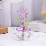 Maxbell Car Dashboard Flower Decor Figurine for Women Girl SUV Sedan Truck Home Purple