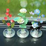 Maxbell Car Dashboard Flower Decor Figurine for Women Girl SUV Sedan Truck Home Green