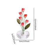 Maxbell Car Dashboard Flower Decor Figurine for Women Girl SUV Sedan Truck Home Red