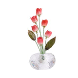 Maxbell Car Dashboard Flower Decor Figurine for Women Girl SUV Sedan Truck Home Red