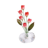 Maxbell Car Dashboard Flower Decor Figurine for Women Girl SUV Sedan Truck Home Red