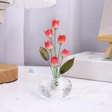 Maxbell Car Dashboard Flower Decor Figurine for Women Girl SUV Sedan Truck Home Red