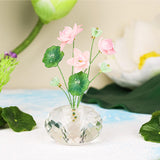 Maxbell Flower Crystal Car Ornament Interior Accessories for Balcony Desk Lotus
