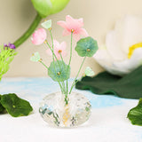 Maxbell Flower Crystal Car Ornament Interior Accessories for Balcony Desk Lotus