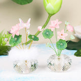 Maxbell Flower Crystal Car Ornament Interior Accessories for Balcony Desk Lotus