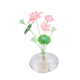 Maxbell Flower Crystal Car Ornament Interior Accessories for Balcony Desk Lotus