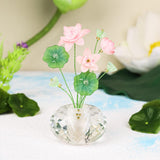 Maxbell Flower Crystal Car Ornament Interior Accessories for Balcony Desk Lotus