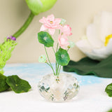 Maxbell Flower Crystal Car Ornament Interior Accessories for Balcony Desk Lotus