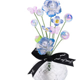 Maxbell Car Dashboard Flower Decor Figurine for Women Girl SUV Sedan Truck Home Blue