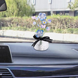 Maxbell Car Dashboard Flower Decor Figurine for Women Girl SUV Sedan Truck Home Blue