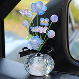 Maxbell Car Dashboard Flower Decor Figurine for Women Girl SUV Sedan Truck Home Blue