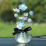Maxbell Car Dashboard Flower Decor Figurine for Women Girl SUV Sedan Truck Home Blue