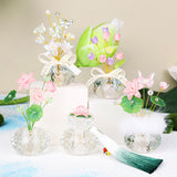 Maxbell Flower Crystal Car Ornament Interior Accessories for Balcony Desk with Tassels