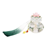 Maxbell Flower Crystal Car Ornament Interior Accessories for Balcony Desk with Tassels