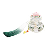 Maxbell Flower Crystal Car Ornament Interior Accessories for Balcony Desk with Tassels
