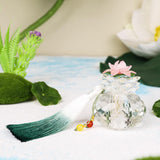 Maxbell Flower Crystal Car Ornament Interior Accessories for Balcony Desk with Tassels