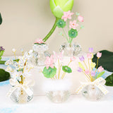 Maxbell Flower Crystal Car Ornament Interior Accessories for Balcony Desk Plush Lotus