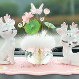 Maxbell Flower Crystal Car Ornament Interior Accessories for Balcony Desk Plush Lotus