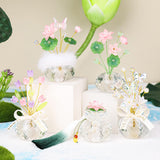 Maxbell Flower Crystal Car Ornament Interior Accessories for Balcony Desk Plush Lotus