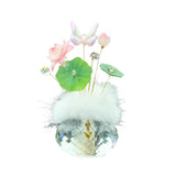 Maxbell Flower Crystal Car Ornament Interior Accessories for Balcony Desk Plush Lotus