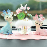 Maxbell Flower Crystal Car Ornament Interior Accessories for Balcony Desk Plush Lotus