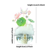 Maxbell Flower Crystal Car Ornament Interior Accessories for Balcony Desk Plush Lotus