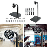 Maxbell Wheel Rim Storage Rack Garage Truck Shop 360 Rotating Car Tire Display Stand Curve Base