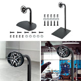 Maxbell Wheel Rim Storage Rack Garage Truck Shop 360 Rotating Car Tire Display Stand Curve Base