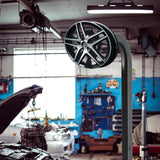Maxbell Wheel Rim Storage Rack Garage Truck Shop 360 Rotating Car Tire Display Stand Rectangle Base