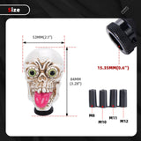 Maxbell Skull Head Stick Manual Shift Knob Replacement Accessory Spare Parts Utility white