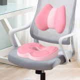 Maxbell Low Back Pillow Chair Cushion and Donut Pillow Hemorrhoid Tailbone Cushion Pink