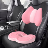 Maxbell Low Back Pillow Chair Cushion and Donut Pillow Hemorrhoid Tailbone Cushion Pink