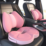 Maxbell Low Back Pillow Chair Cushion and Donut Pillow Hemorrhoid Tailbone Cushion Pink