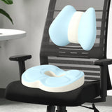 Maxbell Low Back Pillow Chair Cushion and Donut Pillow Hemorrhoid Tailbone Cushion Blue