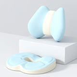 Maxbell Low Back Pillow Chair Cushion and Donut Pillow Hemorrhoid Tailbone Cushion Blue