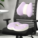 Maxbell Low Back Pillow Chair Cushion and Donut Pillow Hemorrhoid Tailbone Cushion Violet