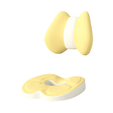 Maxbell Low Back Pillow Chair Cushion and Donut Pillow Hemorrhoid Tailbone Cushion Yellow