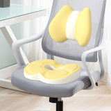 Maxbell Low Back Pillow Chair Cushion and Donut Pillow Hemorrhoid Tailbone Cushion Yellow
