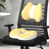 Maxbell Low Back Pillow Chair Cushion and Donut Pillow Hemorrhoid Tailbone Cushion Yellow