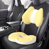 Maxbell Low Back Pillow Chair Cushion and Donut Pillow Hemorrhoid Tailbone Cushion Yellow