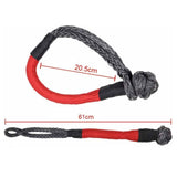 Maxbell 2 Pieces Soft Shackle Multifunctional Winch Rope Recovery Strap for