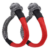Maxbell 2 Pieces Soft Shackle Multifunctional Winch Rope Recovery Strap for