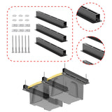 Maxbell 3 Pieces Overhead Tote Storage Rail System for Warehouse Indoor Balcony